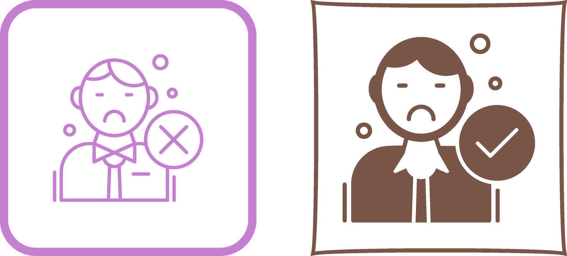 Rejected Icon Design vector