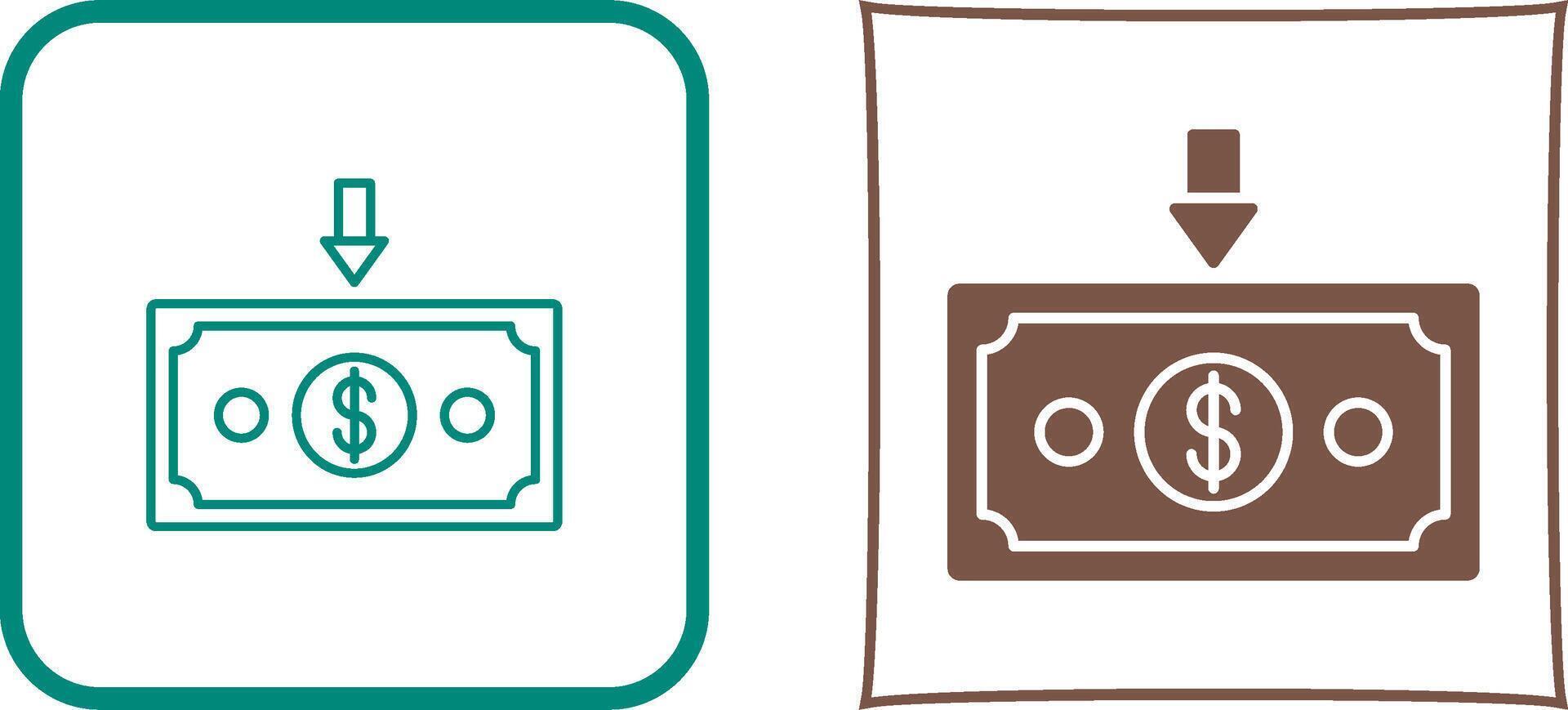 Money Down Icon Design vector