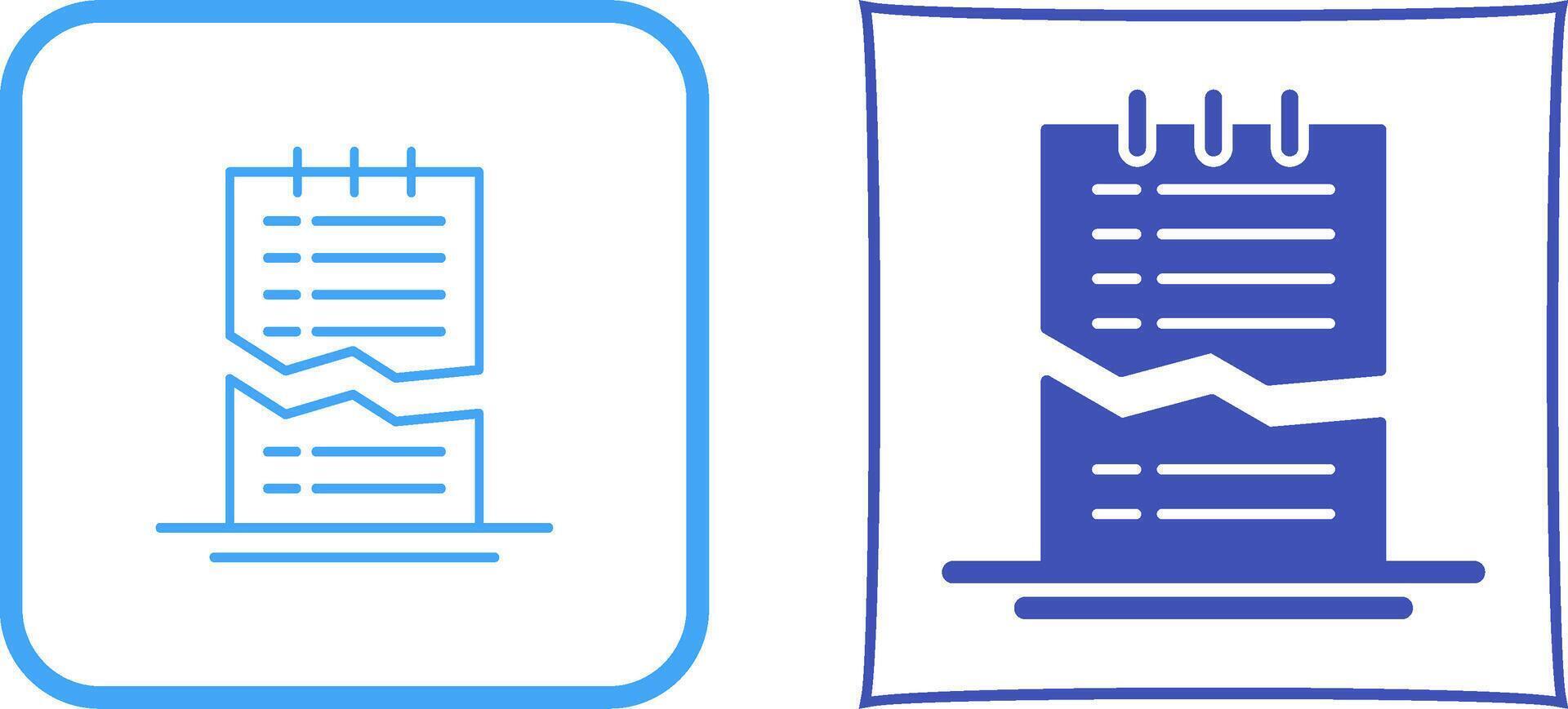 Corrupted List Icon Design vector