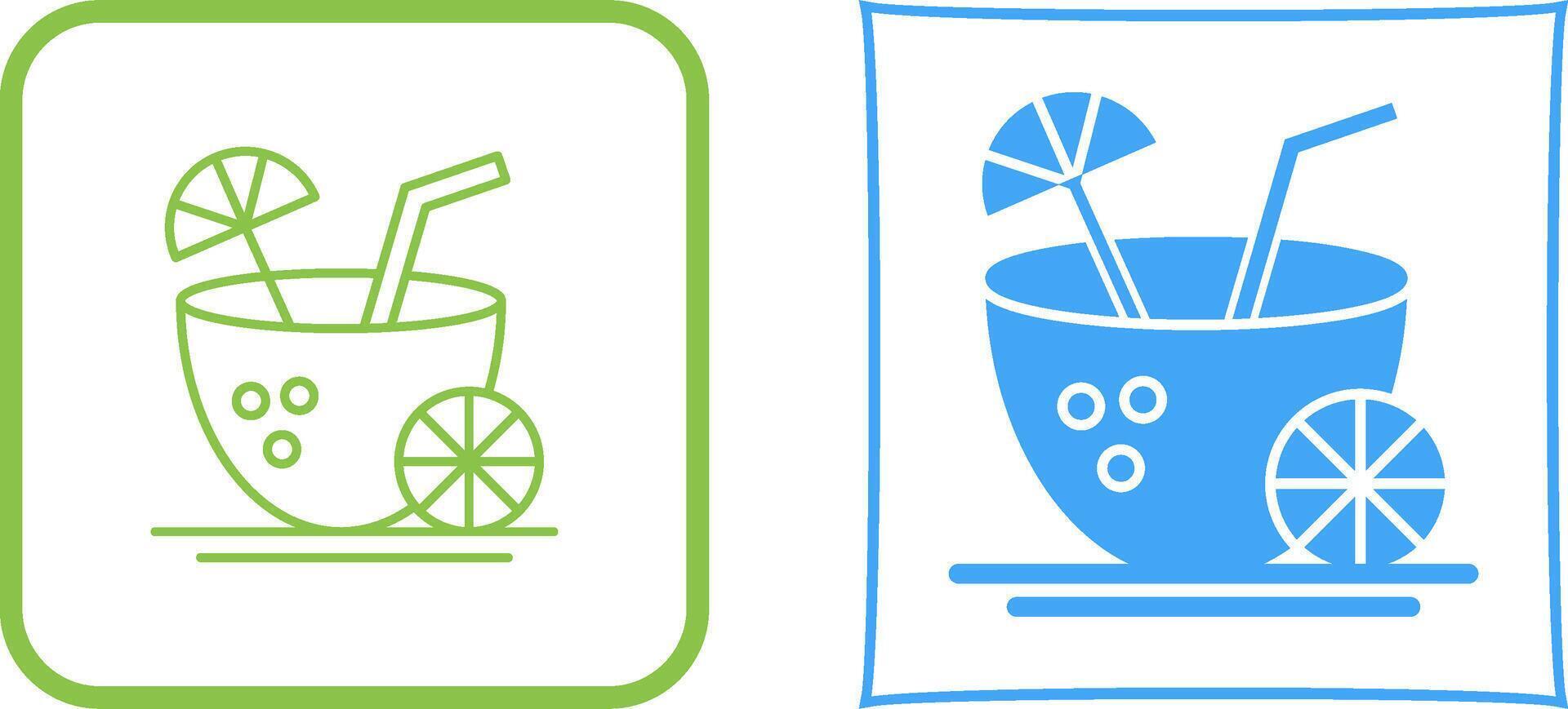 Coconut Drink Icon Design vector