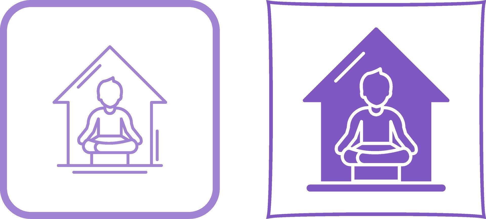 Yoga At home Icon Design vector
