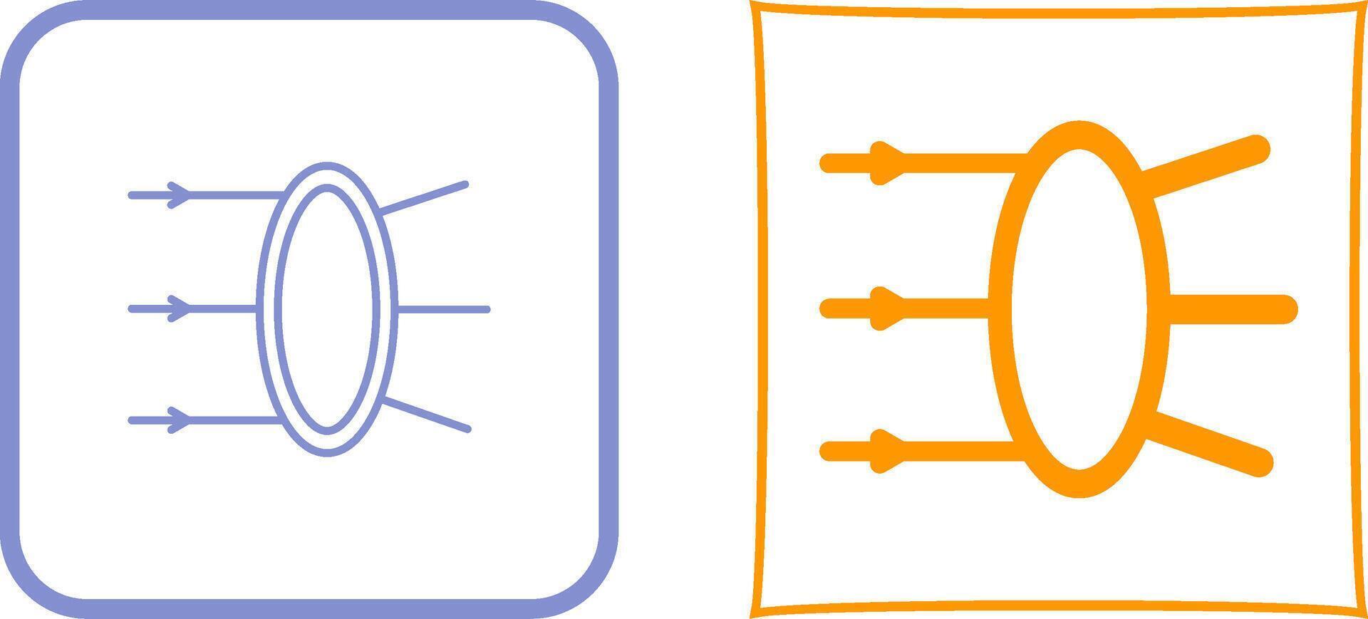 Refraction Icon Design vector