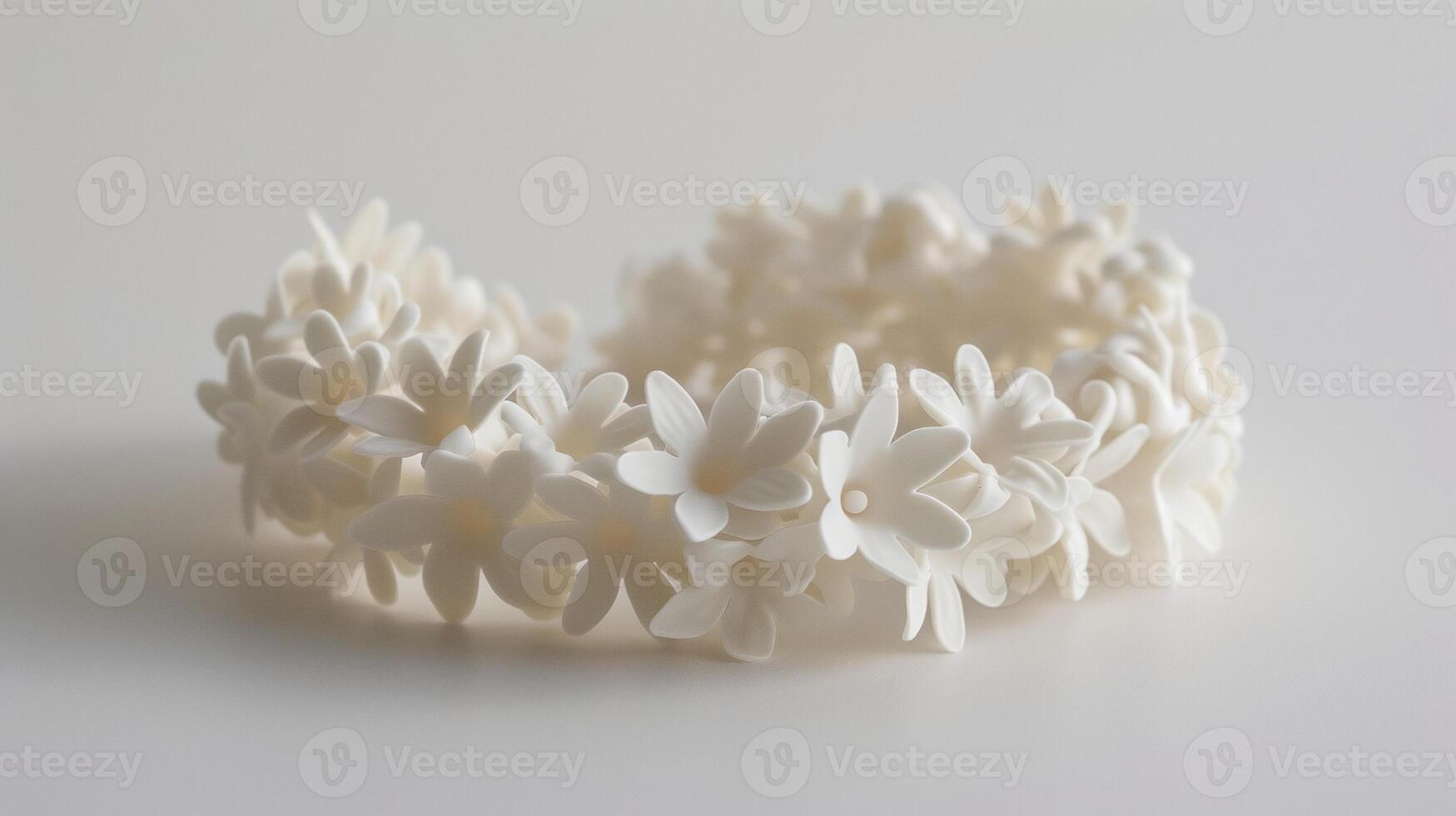 Delicate floralinspired bracelet made from a flexible 3D printed material evoking a blooming garden photo