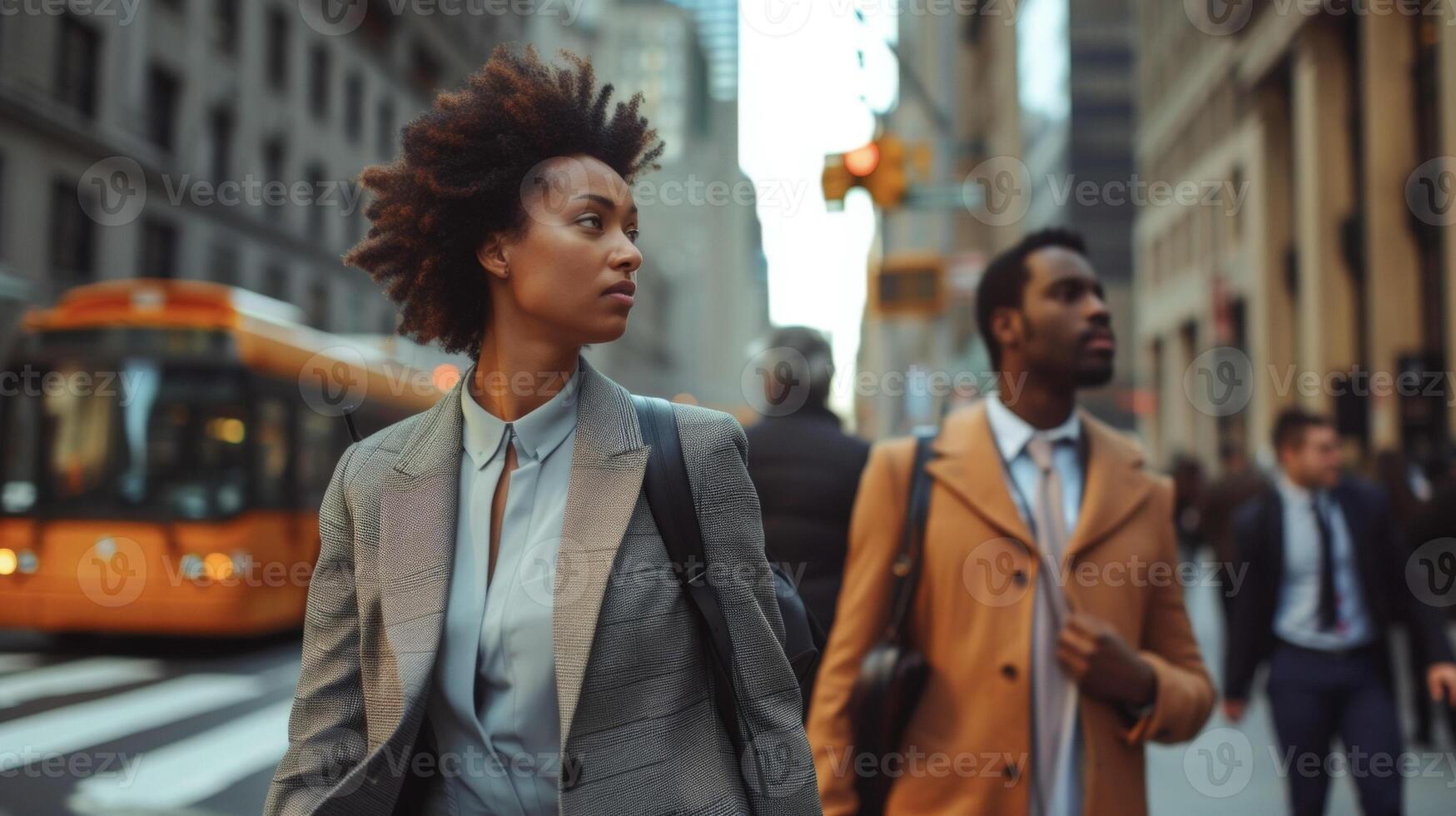 Background Heading to a business meeting in a bustling metropolis turning heads with your fashionforward ensemble photo