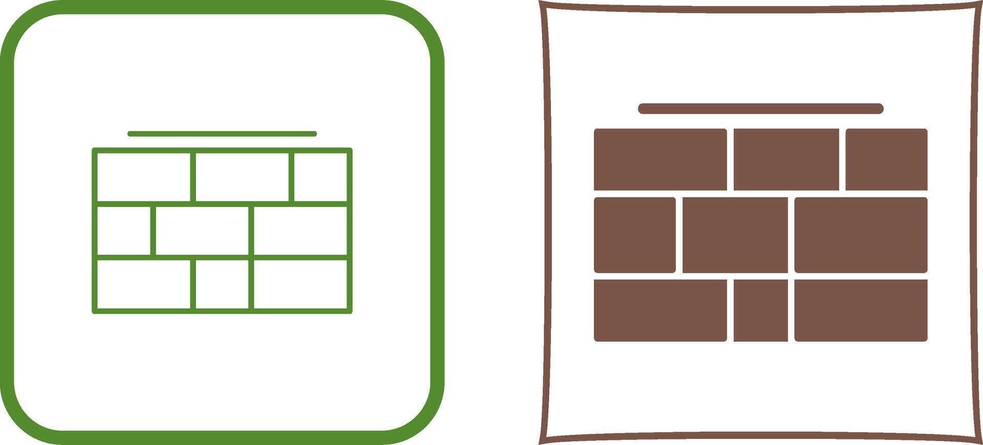 Brick wall Icon Design vector