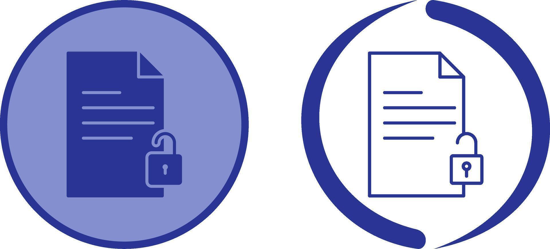 Unlock Documents Icon Design vector