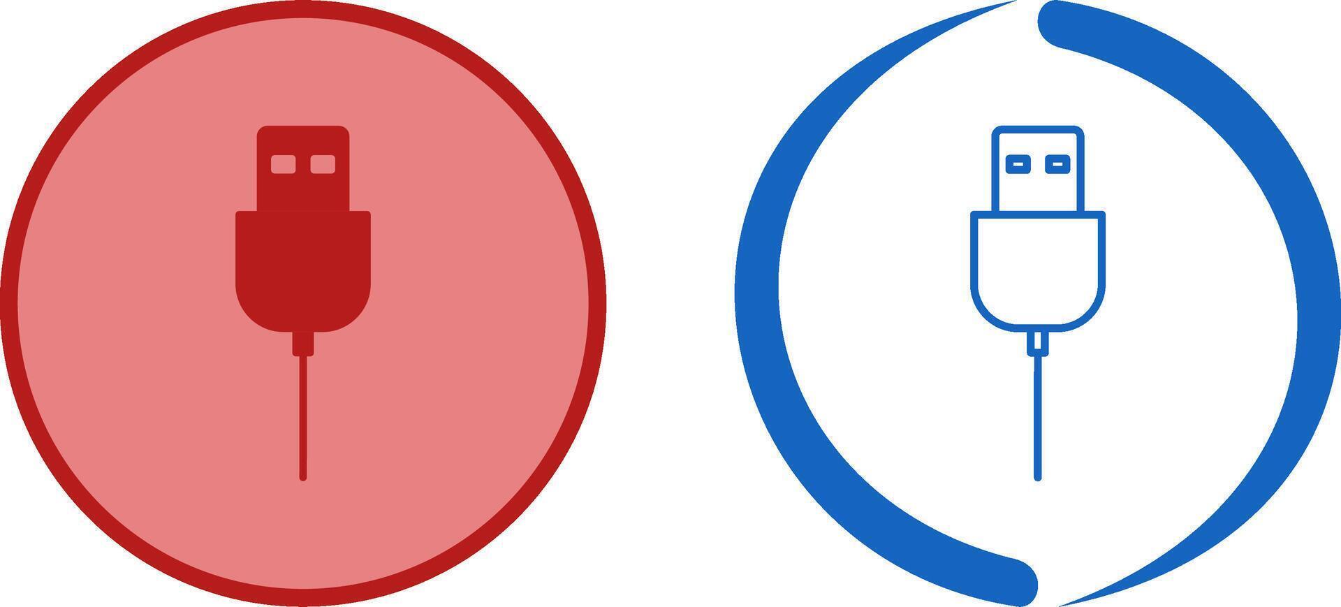 Unique USB Cable Icon Design vector