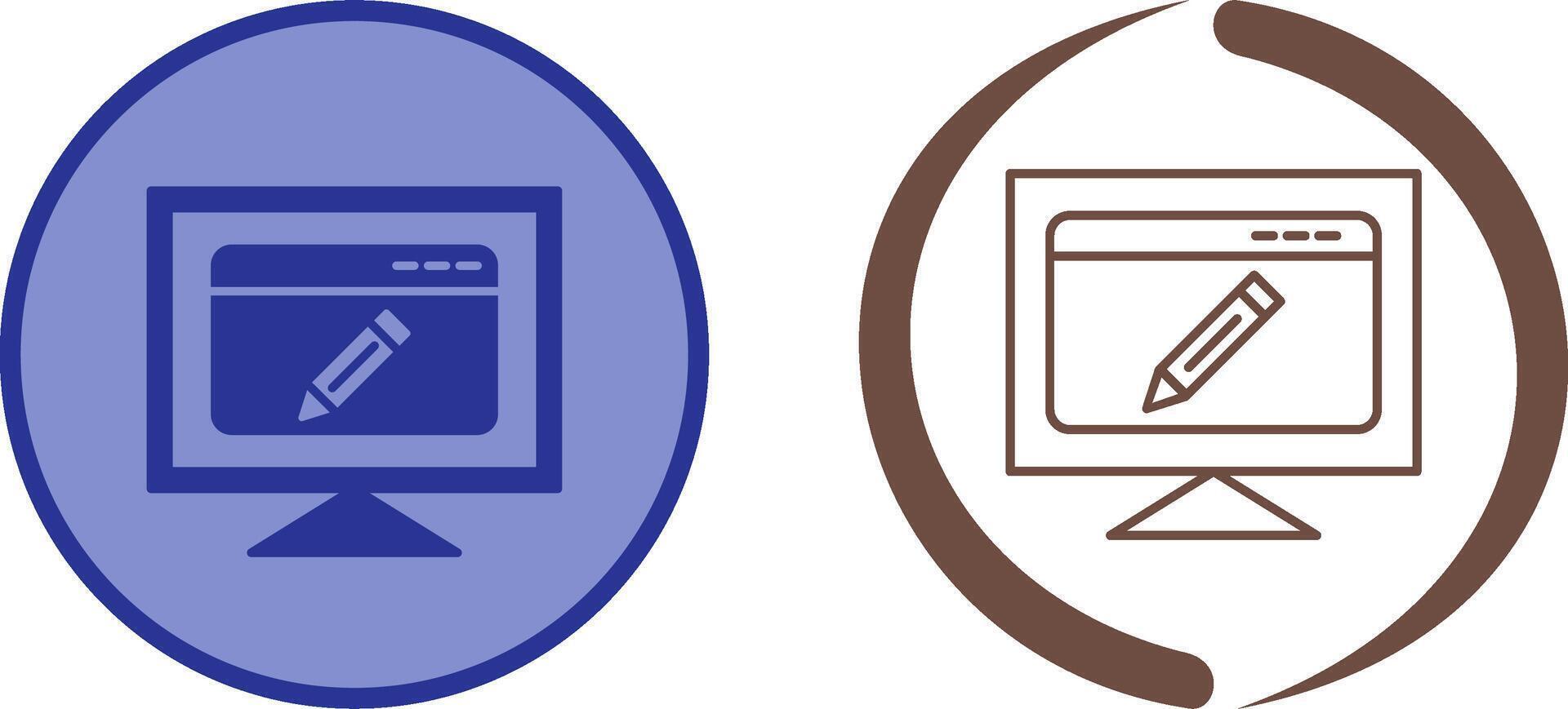 Edit Webpage Icon Design vector