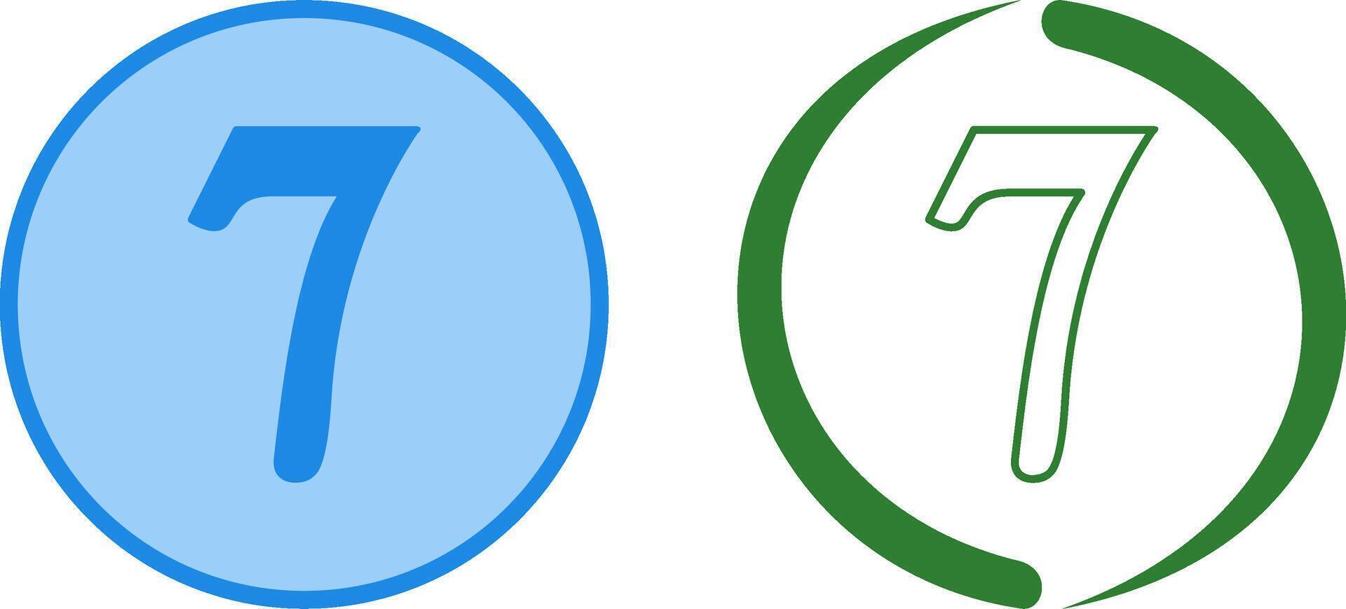 Number Seven Icon Design vector