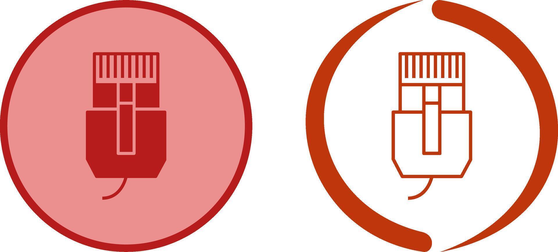 Unique Internet Cable Icon Design vector