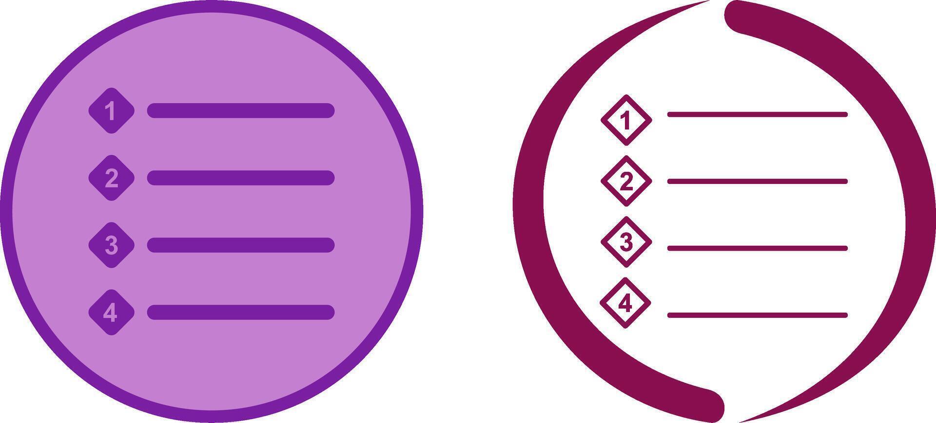 Unique Numbered list Icon Design vector