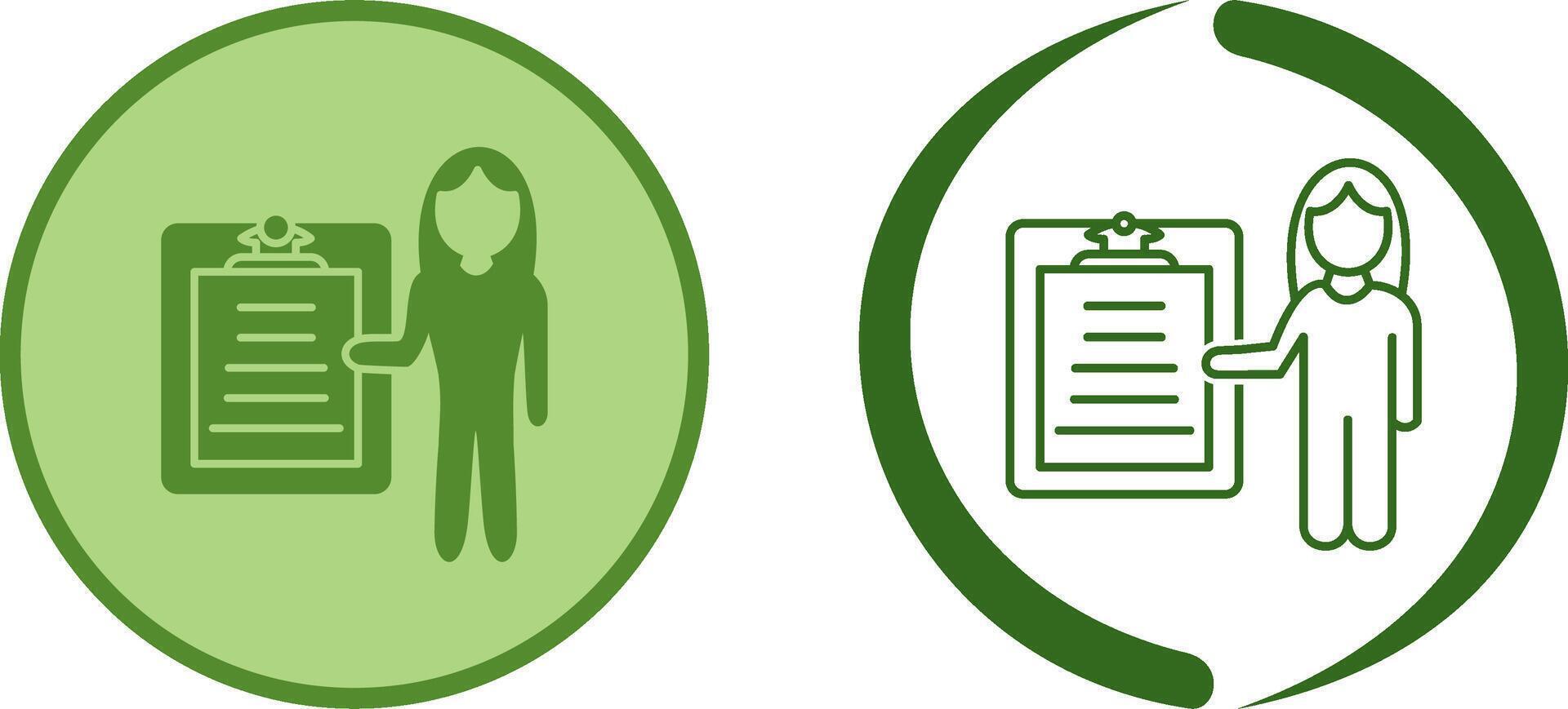 Unique Female Presenter Icon Design vector