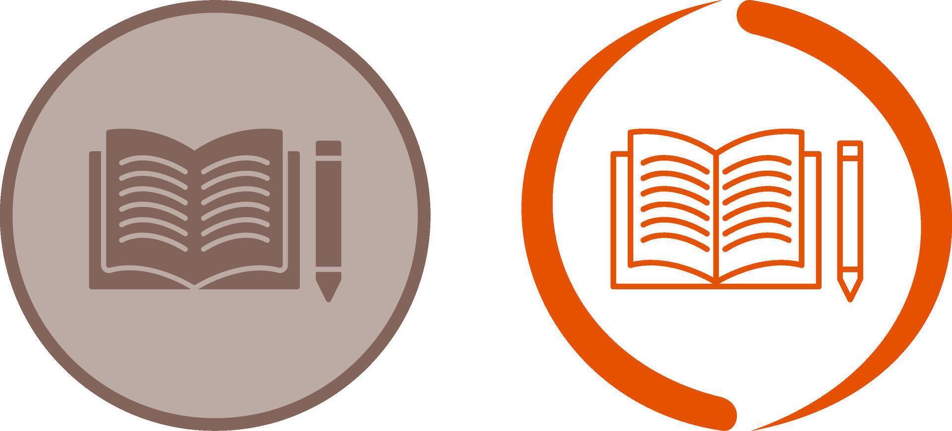 Unique Pencil and Book Icon Design vector
