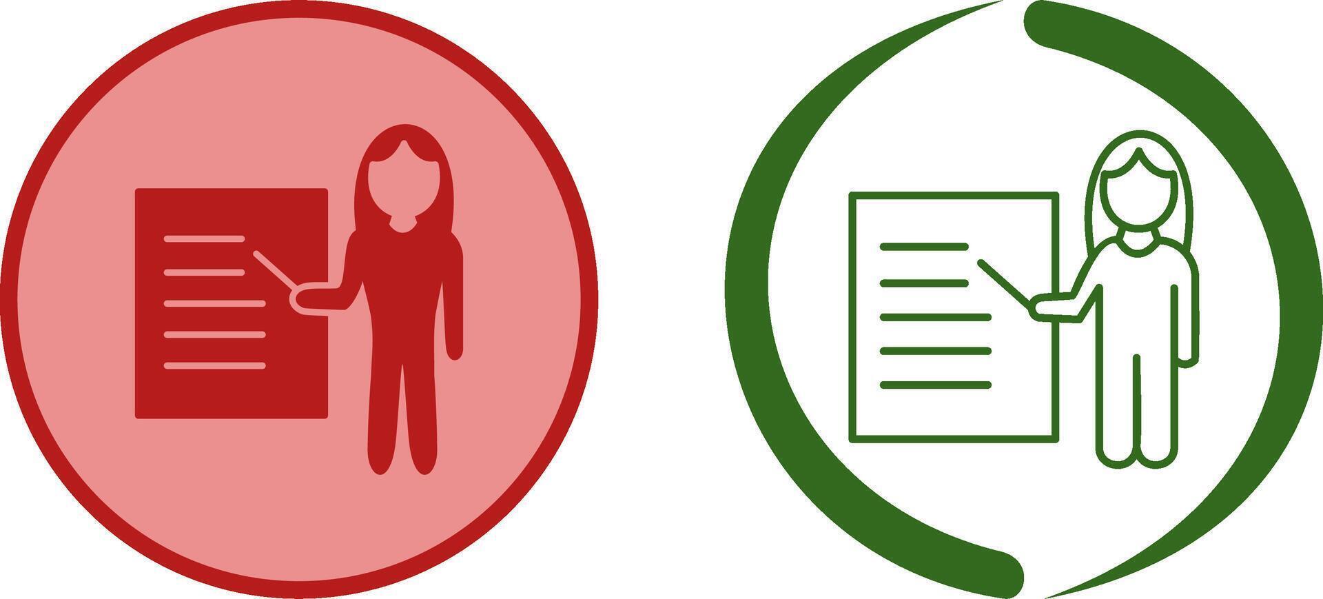 Unique Female Presenter Icon Design vector