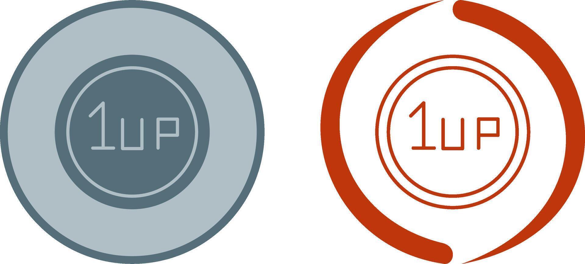 Unique 1UP Icon Design vector