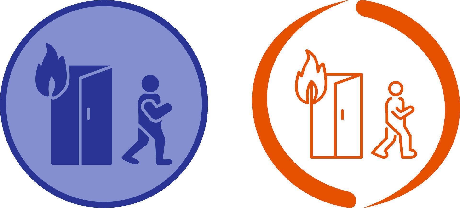 Unique Running from Fire Icon Design vector