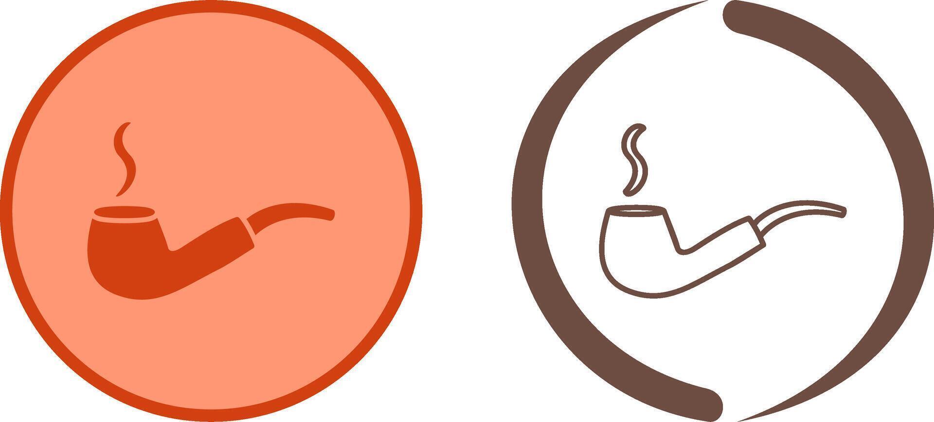 Unique Lit Smoking Pipe Icon Design vector