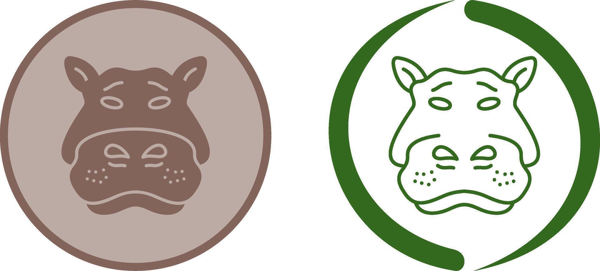 Hippo Icon Design vector