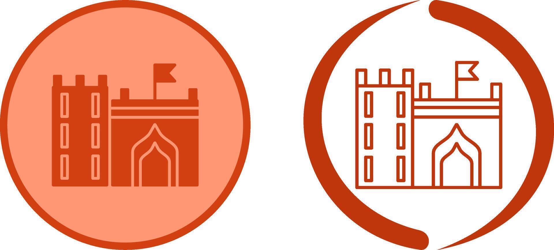 Castle with Flag Icon Design vector