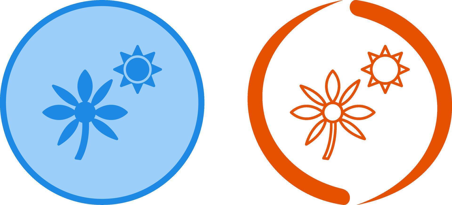 Flower in sunlight Icon Design vector