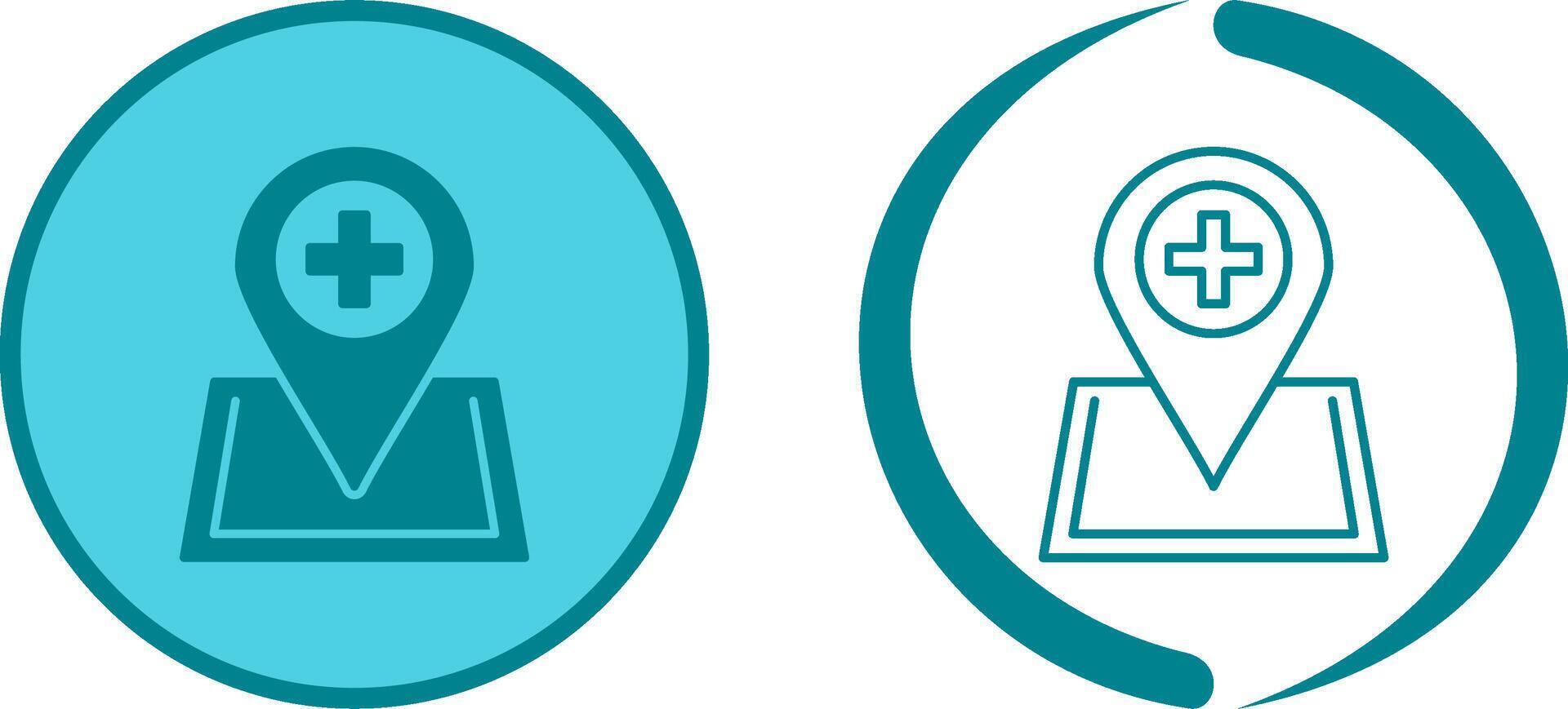Location hospital Icon Design vector