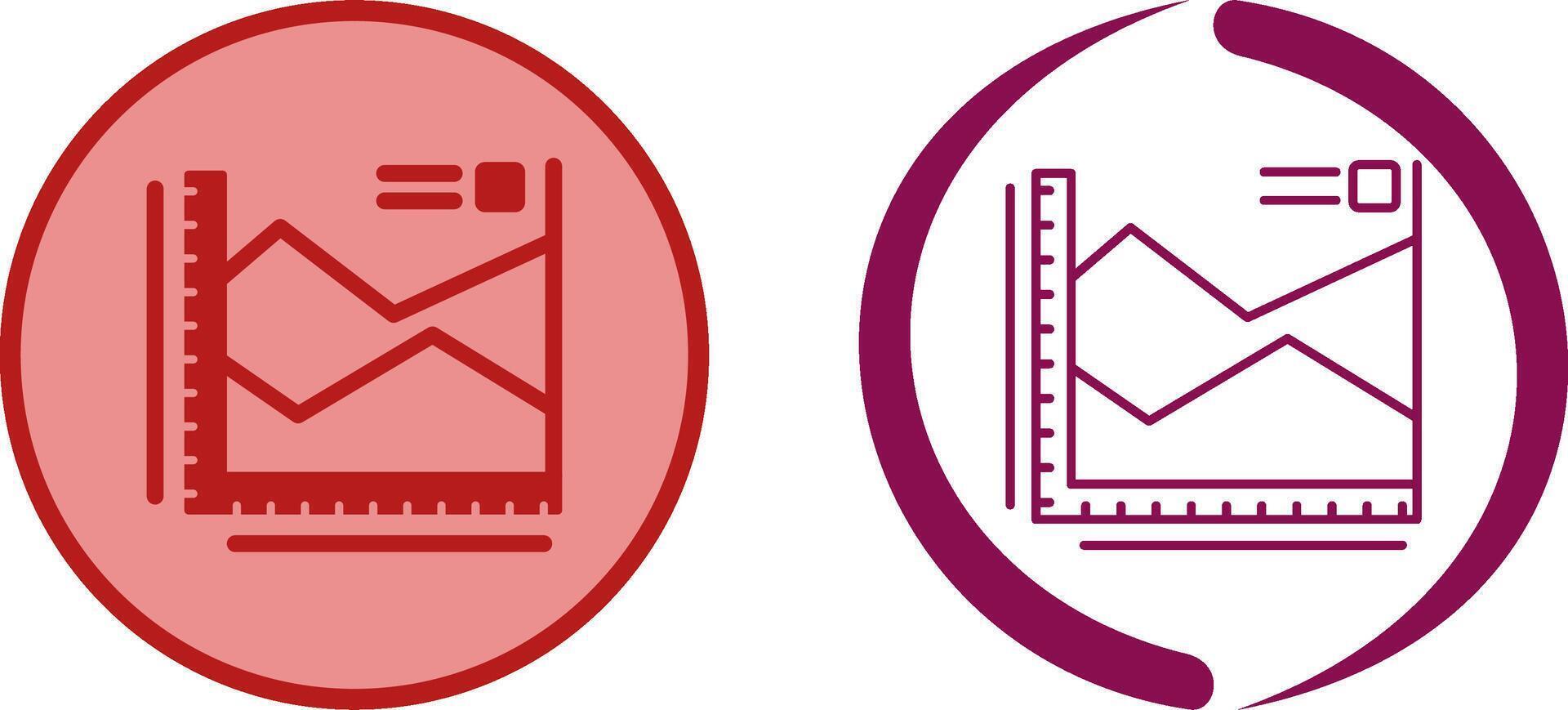 Spline Chart Icon Design vector