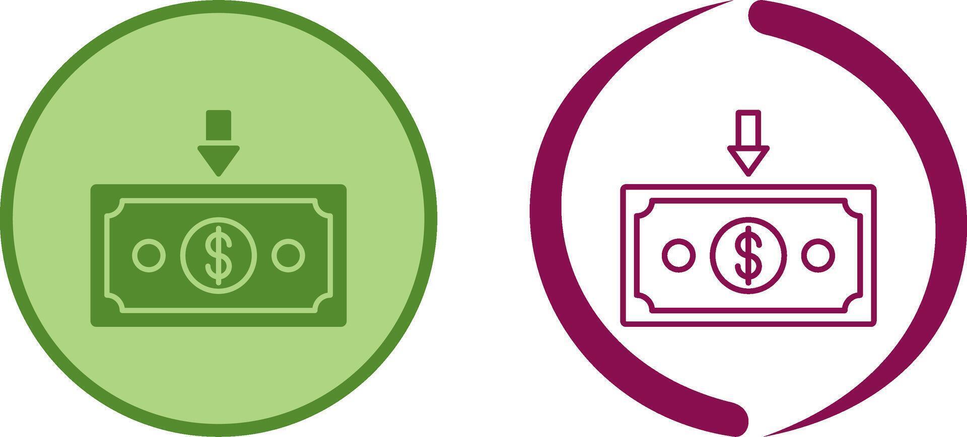 Money Down Icon Design vector