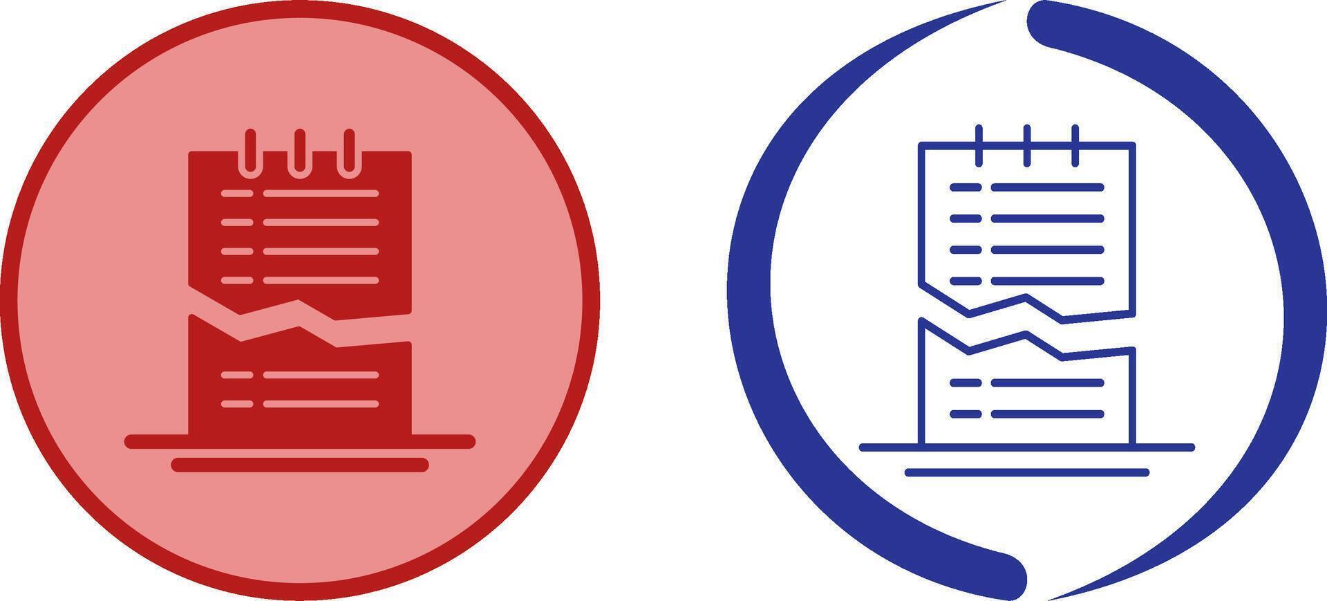 Corrupted List Icon Design vector