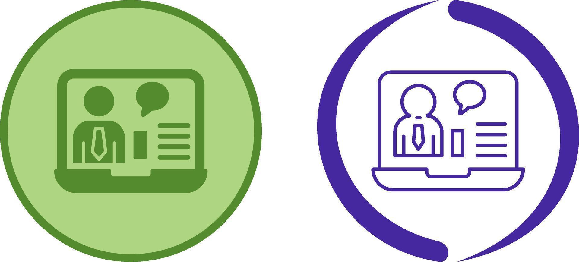 Online Job Interview Icon Design vector