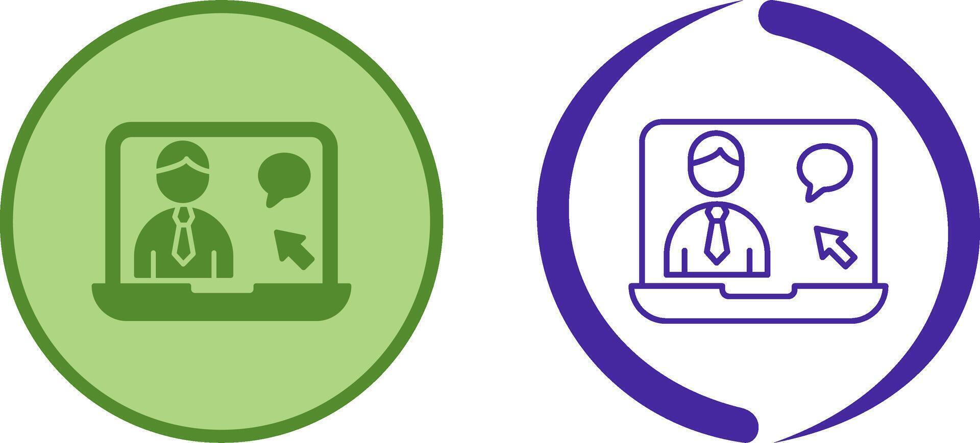 Online Interview Icon Design vector