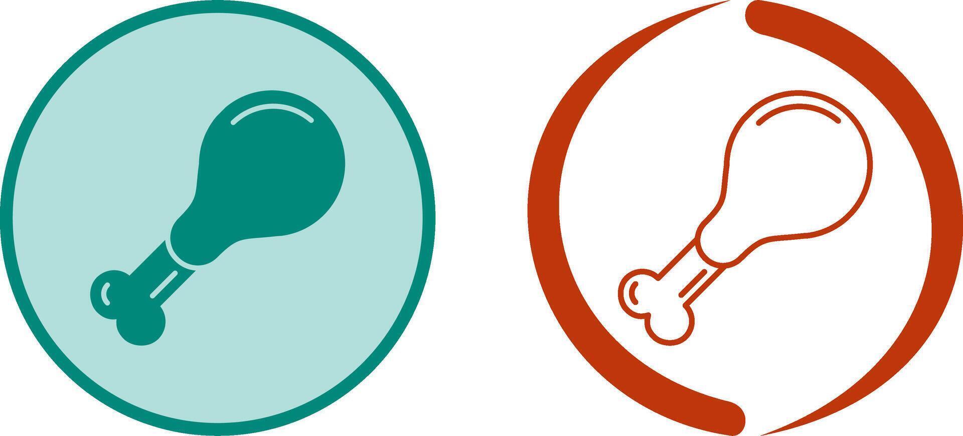 Chicken leg Icon Design vector