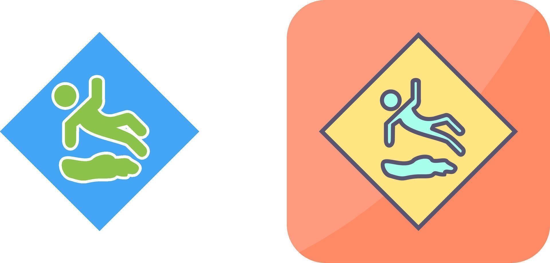 Danger of Slipping Icon Design vector