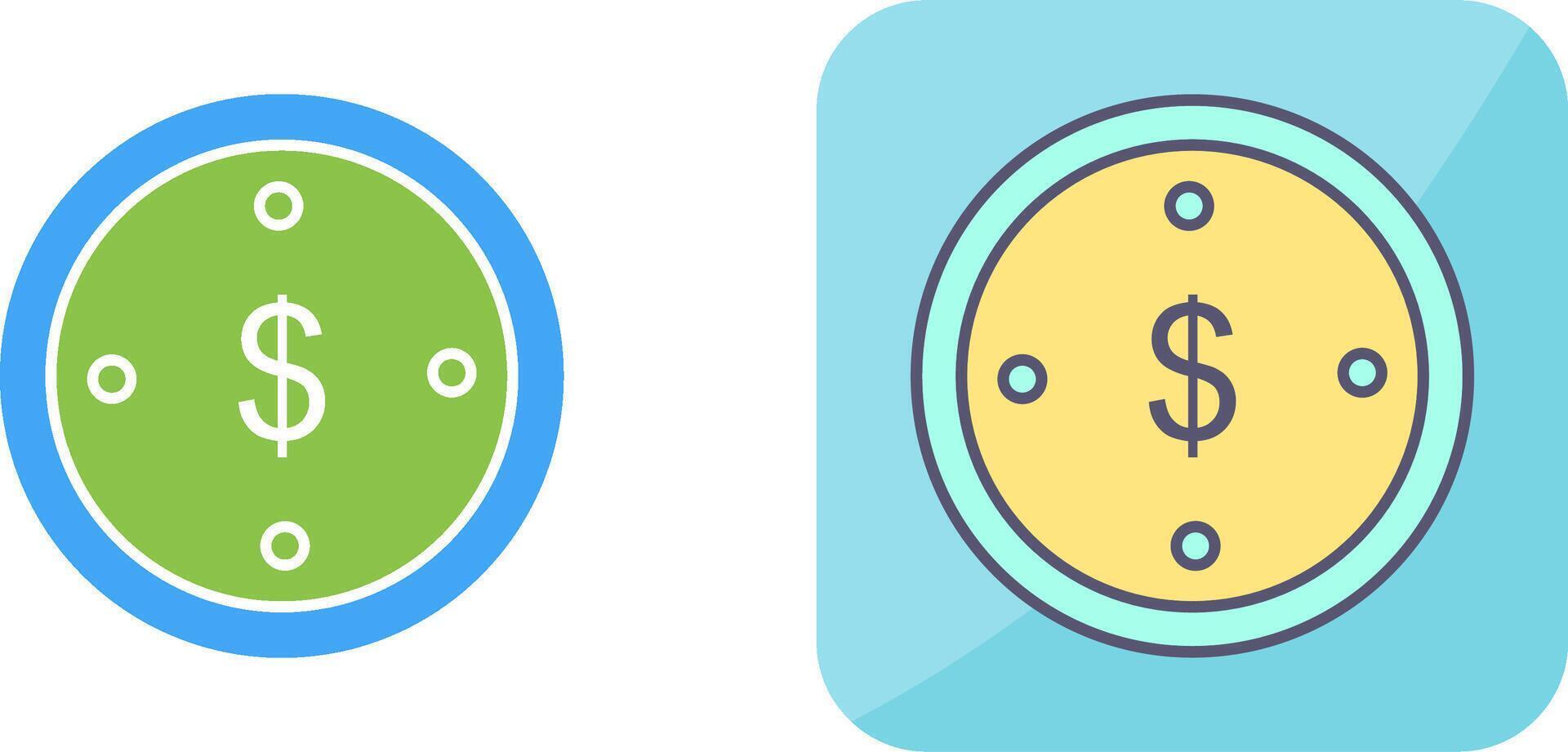 Dollar Coin Icon Design vector