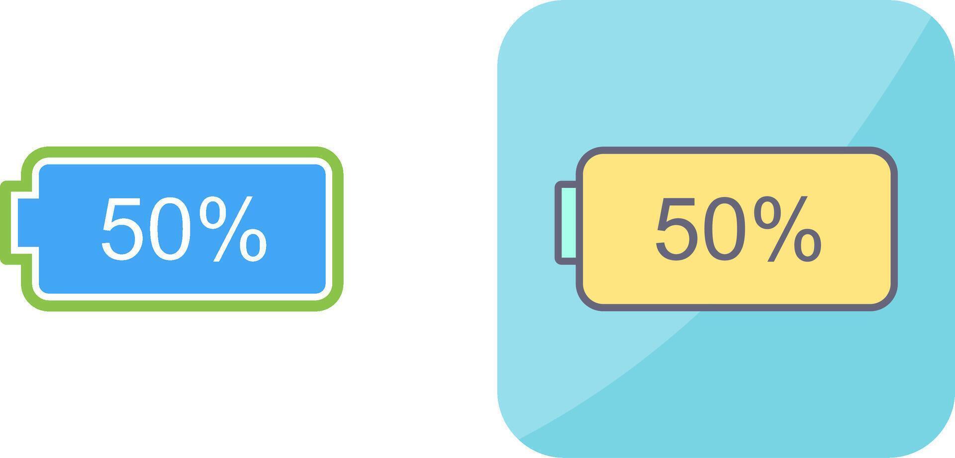Unique Half Battery Icon Design vector
