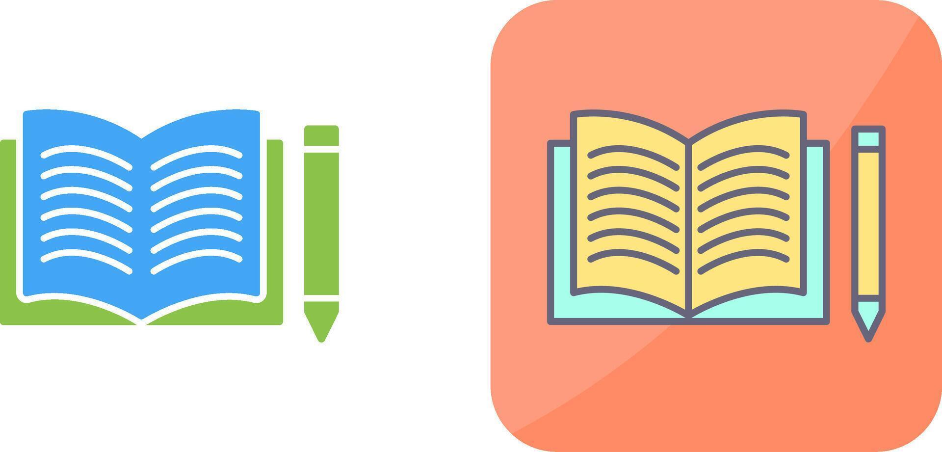 Unique Pencil and Book Icon Design vector