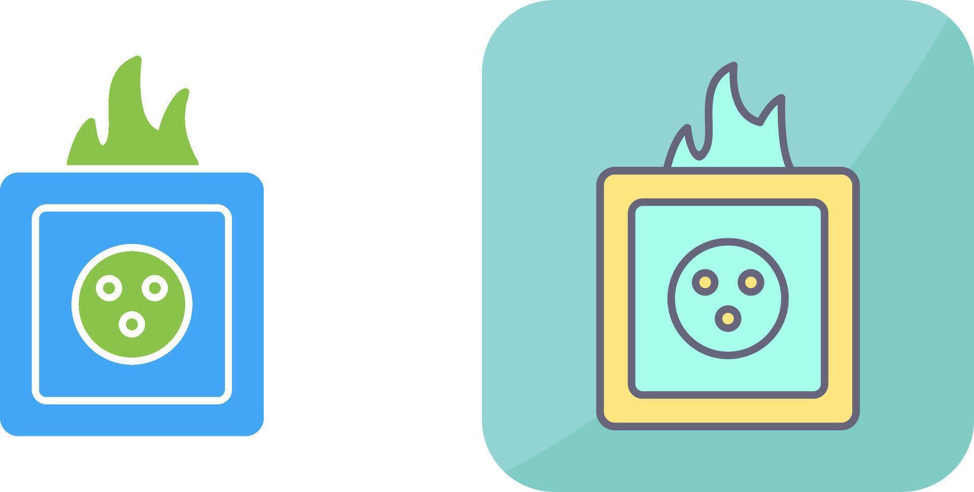 Unique Fire in Socket Icon Design vector