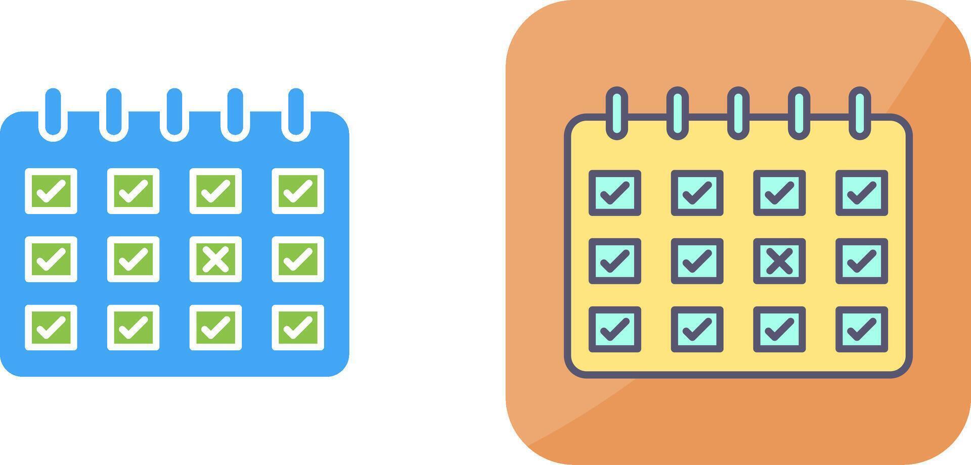 Marked Calendar Icon Design vector