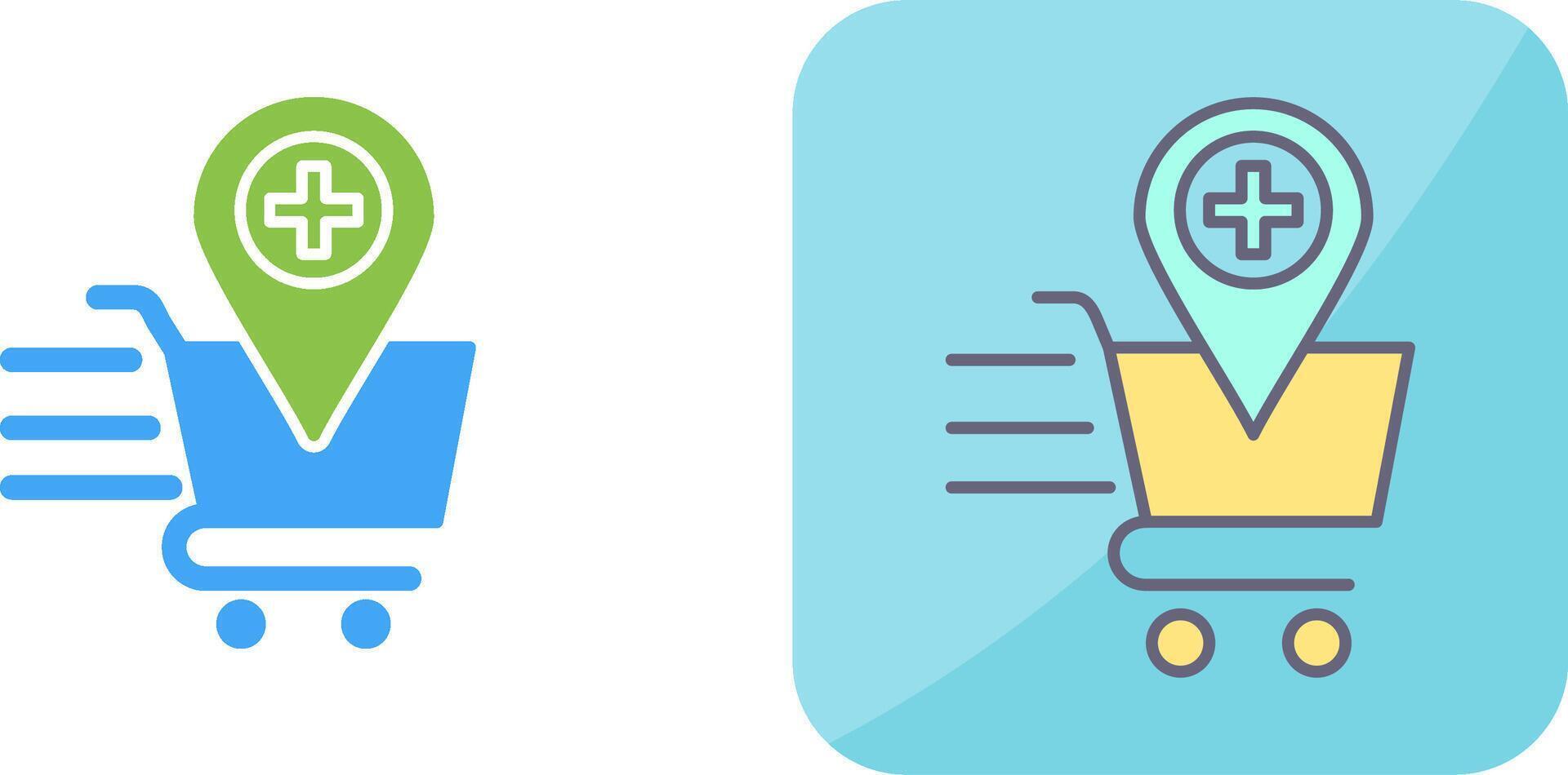 Online Health Shooping Icon Design vector