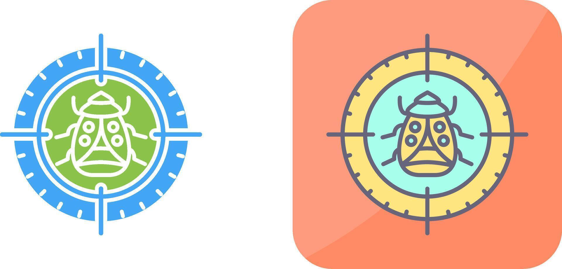 Bug Target Icon Design vector