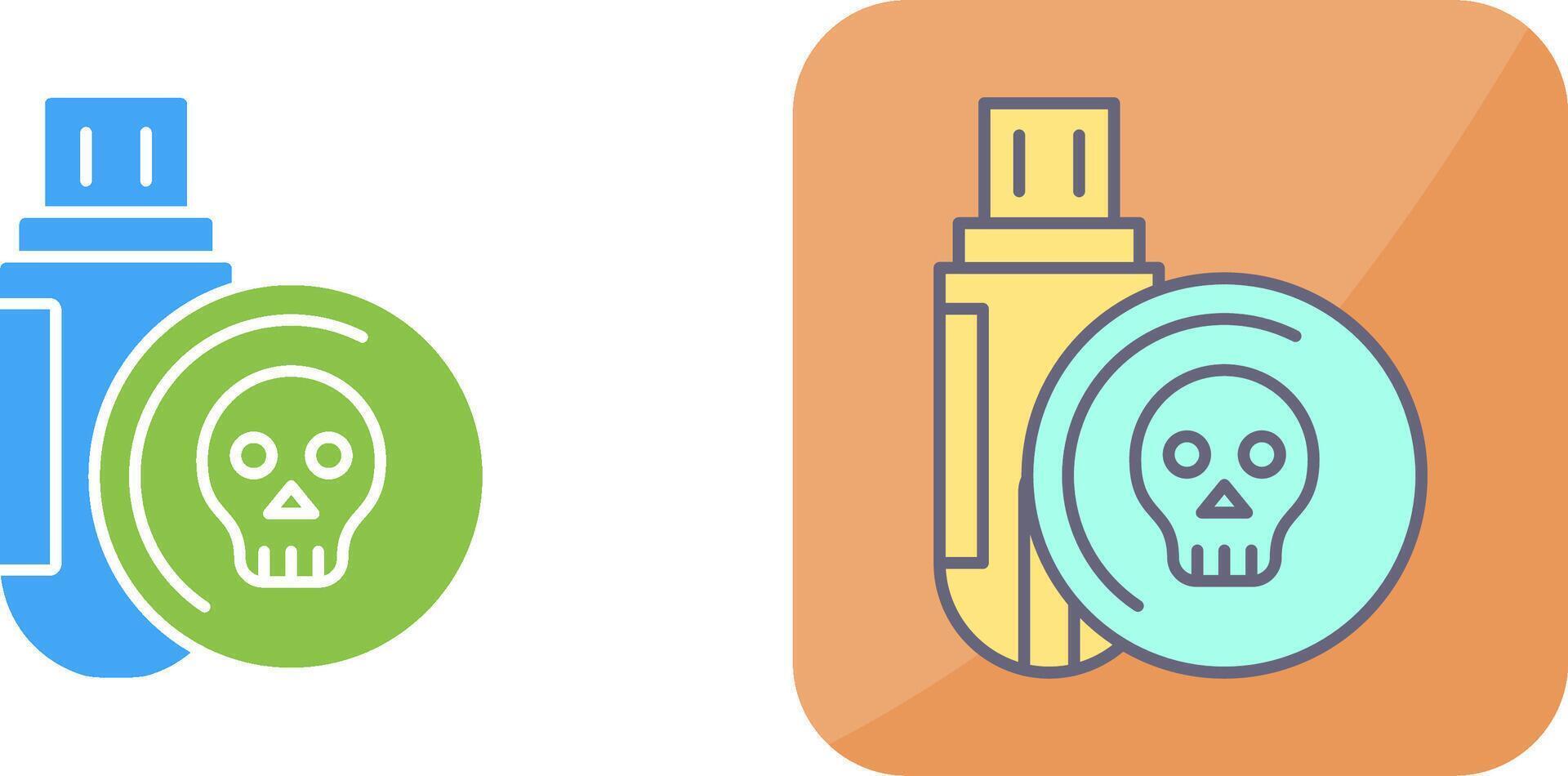 Infected Usb Drive Icon Design vector