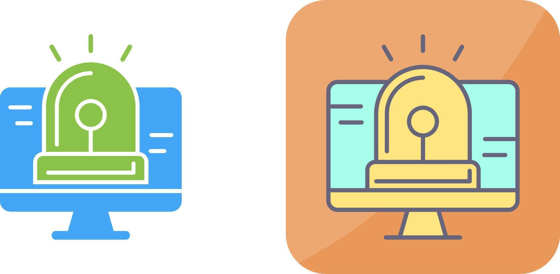 Hacking Alarm Icon Design vector