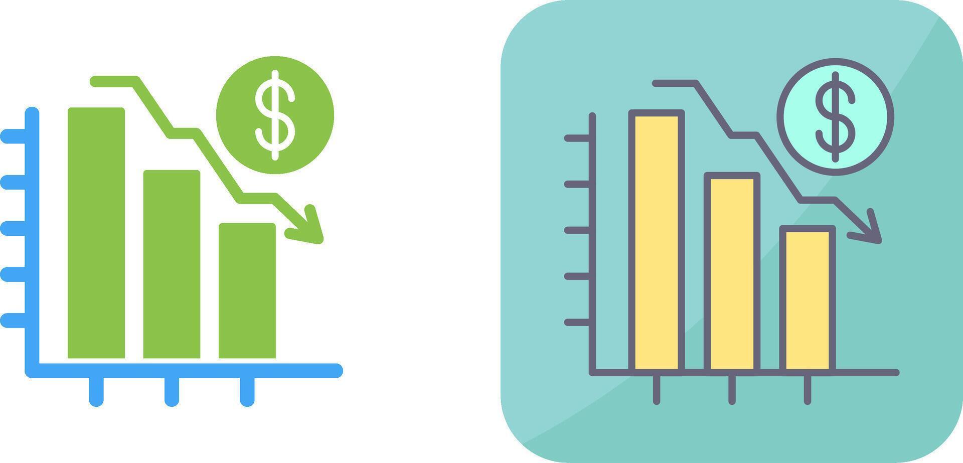 Chart Down Icon Design vector