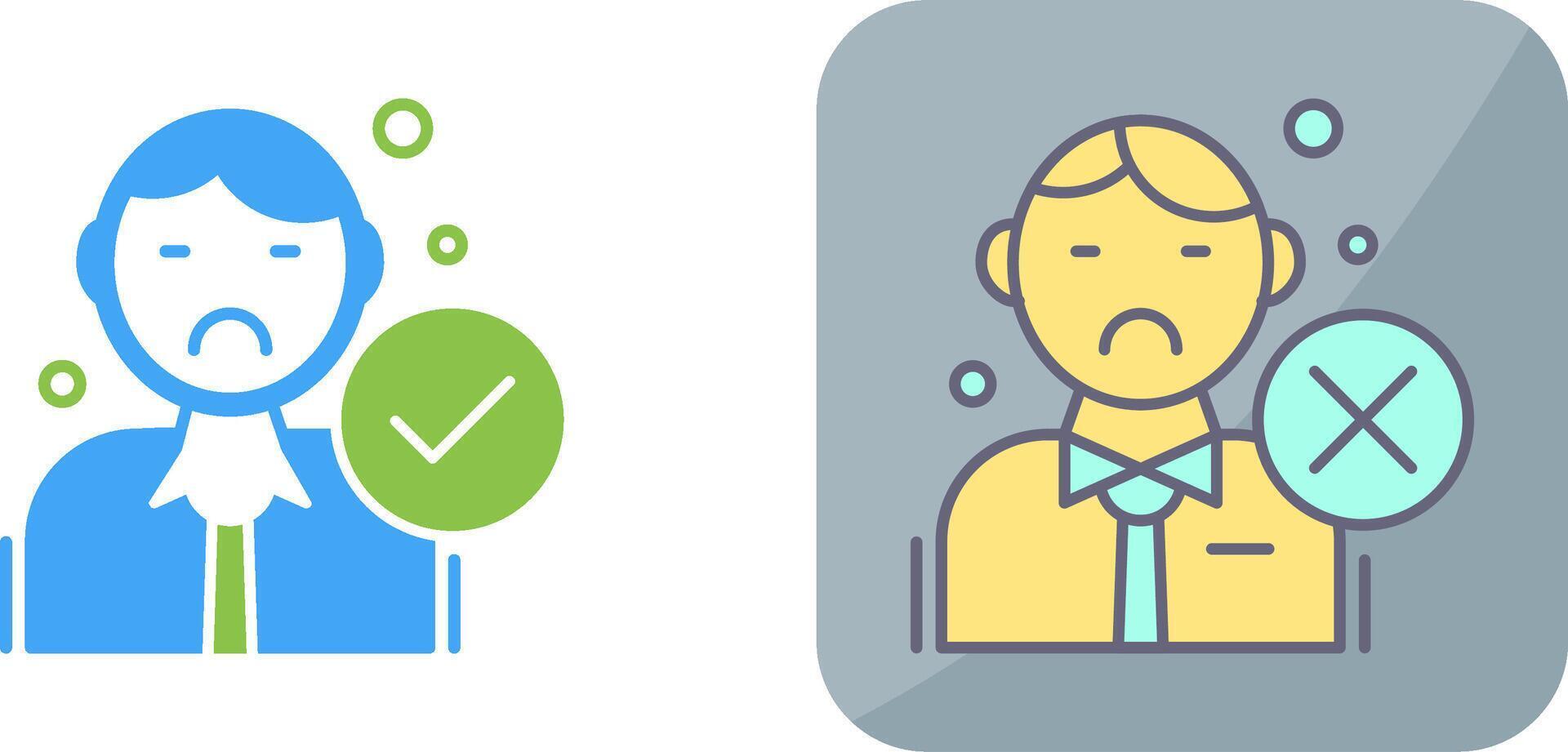 Rejected Icon Design vector