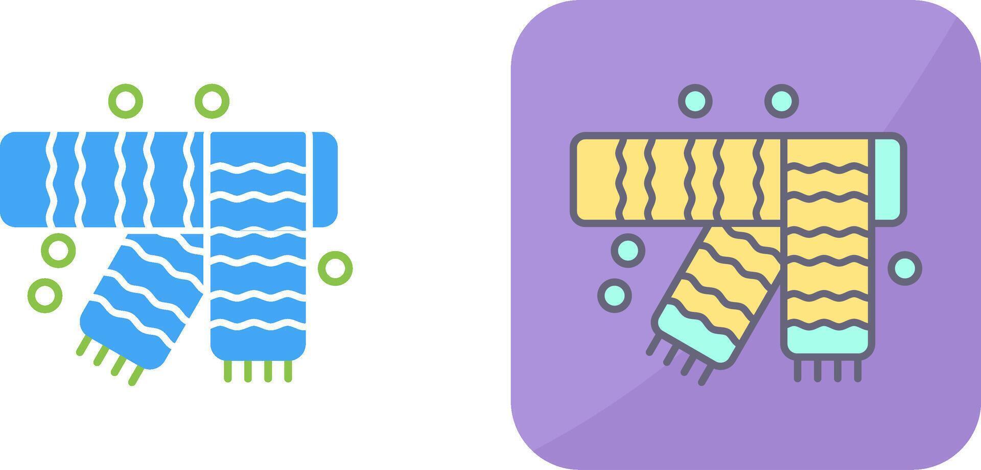 Winter Scarf Icon Design vector
