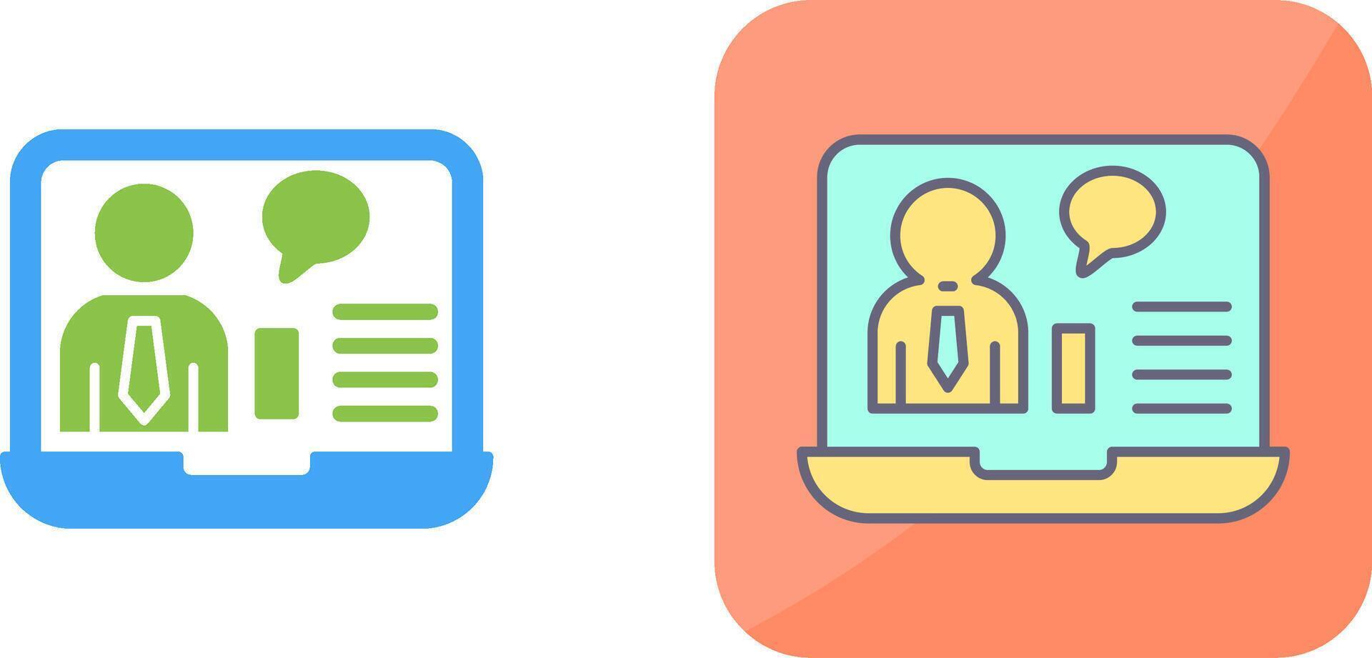 Online Job Interview Icon Design vector
