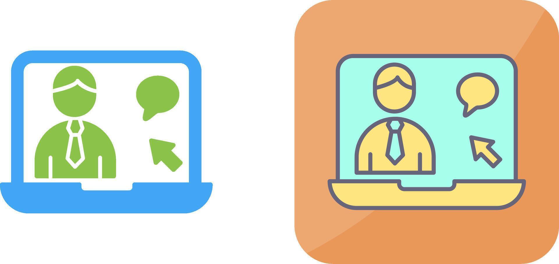 Online Interview Icon Design vector