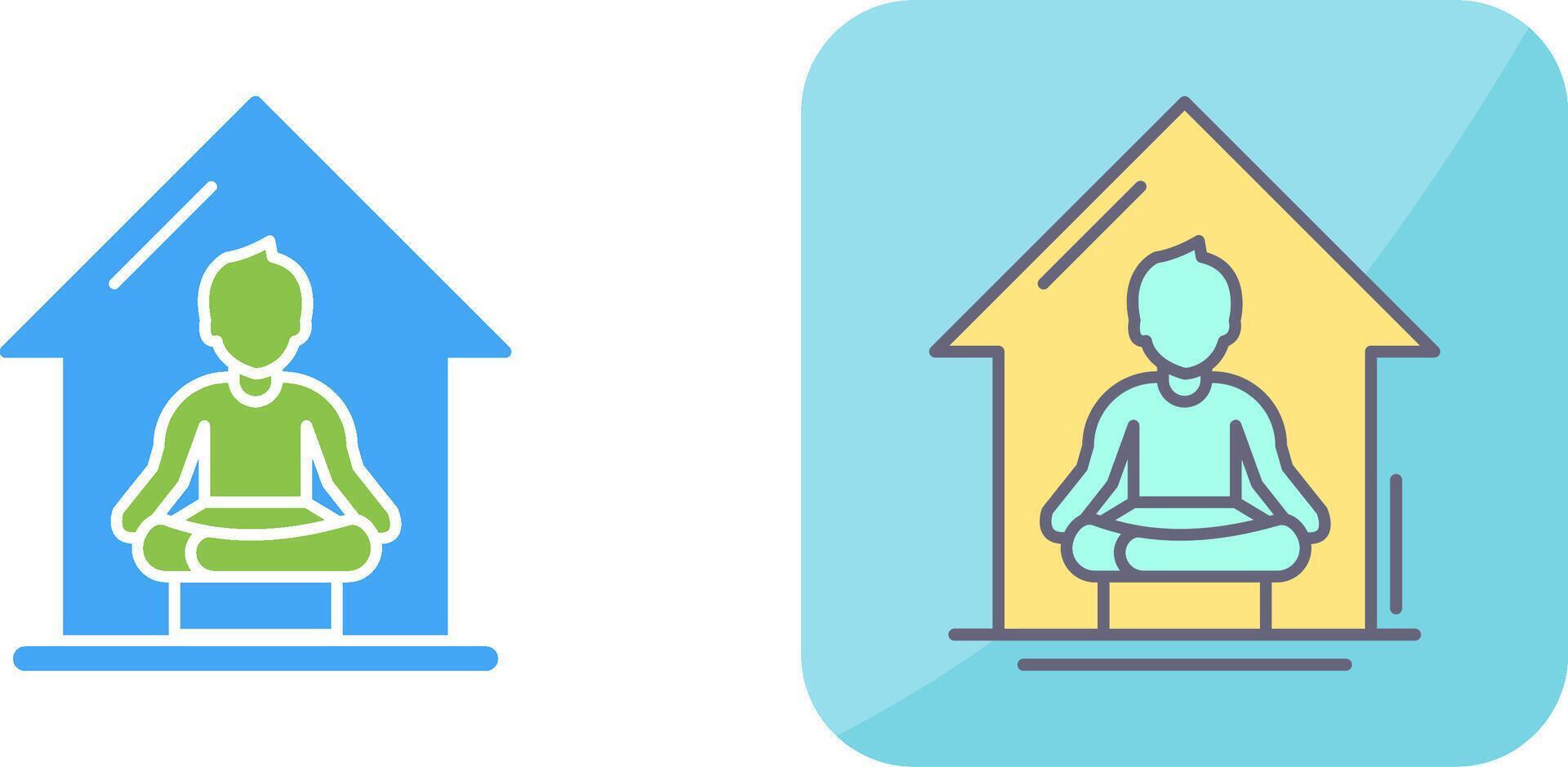Yoga At home Icon Design vector