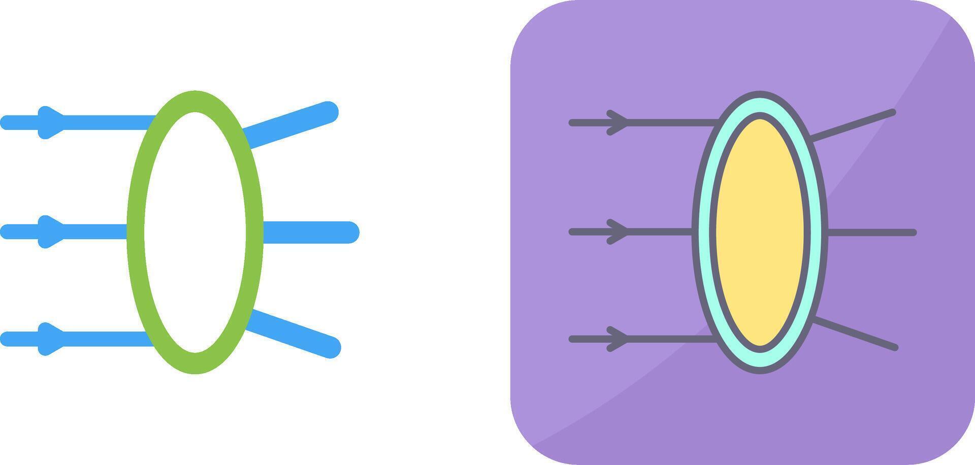 Refraction Icon Design vector