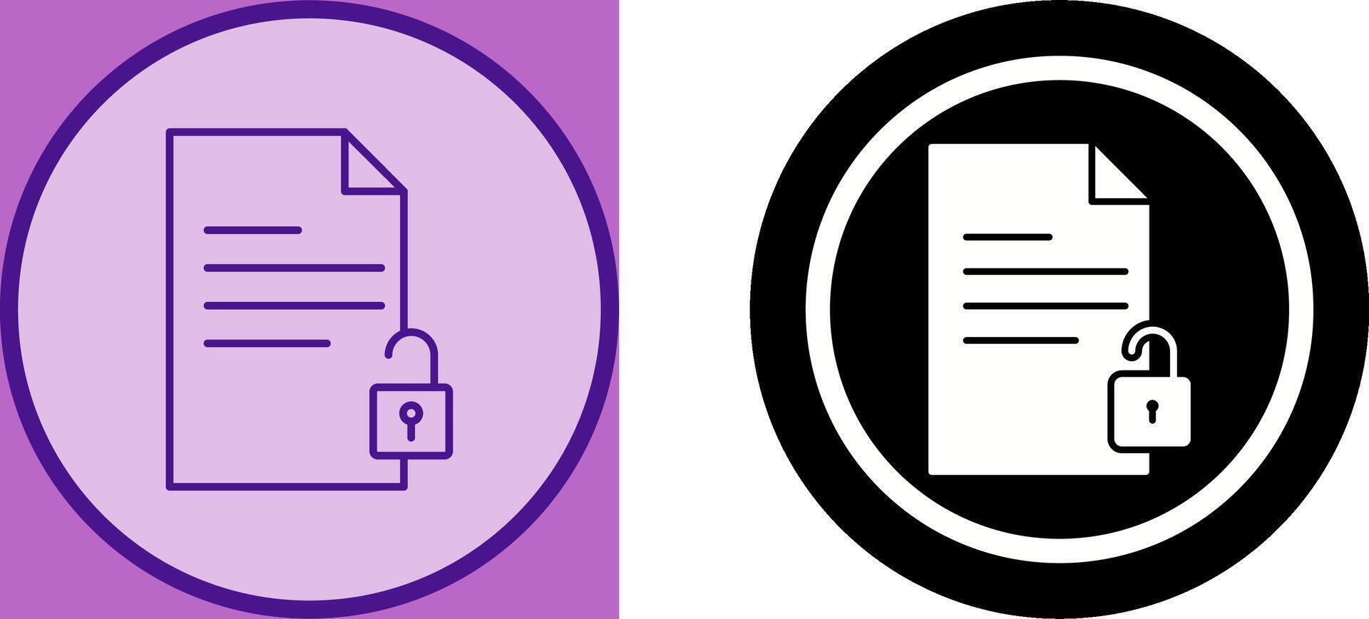 Unlock Documents Icon Design vector