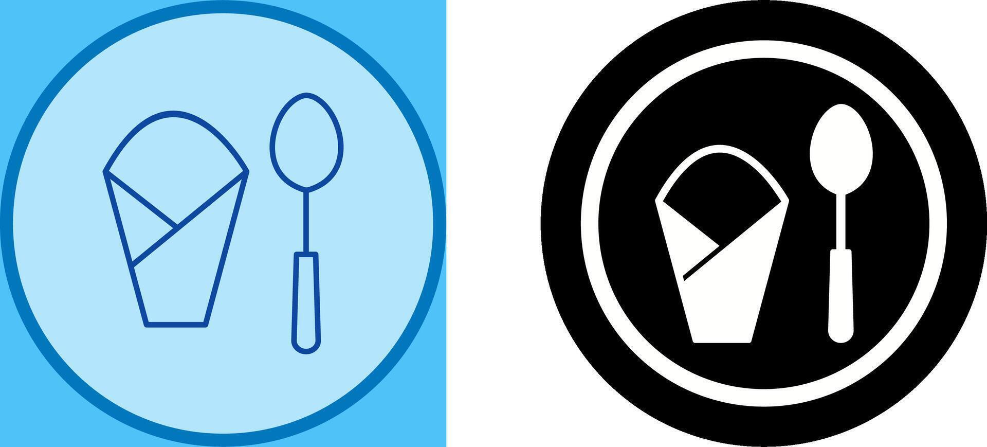 Spoon and Napkin Icon Design vector